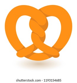 Traditional pretzel icon. Flat illustration of traditional pretzel vector icon for web design
