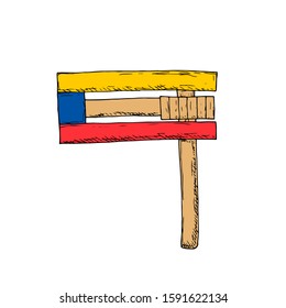 Traditional Purim gragger. Hand-drawn isolated object on a white background.