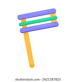 Traditional Purim wooden rattle. Musical instrument. on white insulated background , Happy Purim day