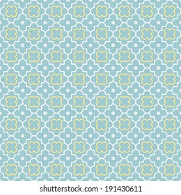 Traditional quatrefoil lattice pattern. Seamless vector background.