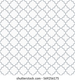 Traditional quatrefoil lattice pattern. Seamless vector background.