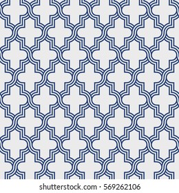 Traditional quatrefoil lattice pattern. Seamless vector background.