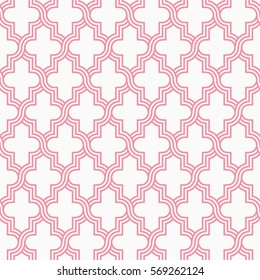 Traditional quatrefoil lattice pattern. Seamless vector background.