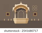 Traditional Rajasthani Window - Intricate Lattice Work - Stock Illustration as EPS 10 File