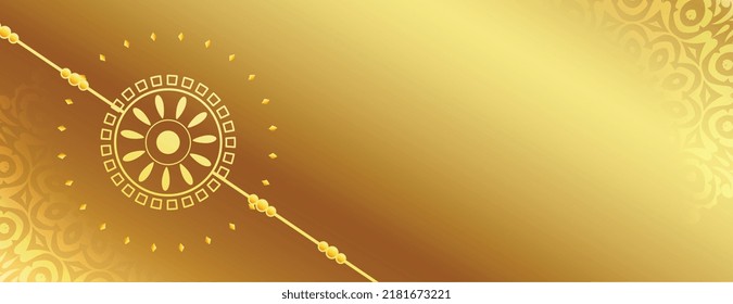 traditional raksha bandhan festival template in golden background 