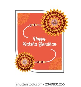 traditional Raksha Bandhan wishes card template with Rakhi design