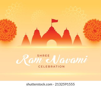 traditional ram navami hindu festival greeting design