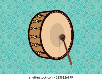 traditional ramadan drum with tile pattern