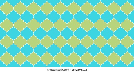 Traditional Ramadan Golden Mosque Tile. Moroccan Seamless Design Eid Mubarak Islam Decoration. Ramadan Kareem Muslim Illustration. Moroccan Seamless Mosaic Pattern. Persian Mosque Window Shape.