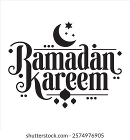 Traditional Ramadan Kareem elegant vector  Design on white background 