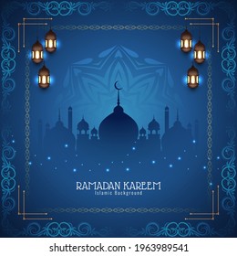 Traditional Ramadan Kareem festival religious background vector