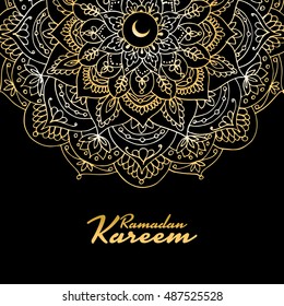 Traditional ramadan kareem month celebration. Greeting card design
