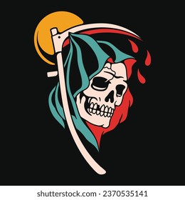 Traditional reaper tattoo vector design