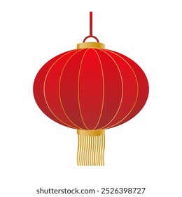 Traditional red Chinese lantern. Vector.