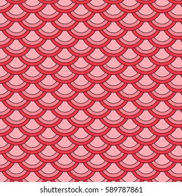 Traditional, Red Japanese pattern background.
