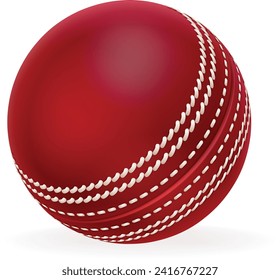 A traditional red leather cricket ball