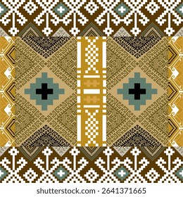 Traditional Red Pixel Pattern – Seamless Vector Style