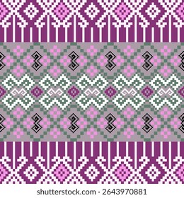 Padrão tradicional de pixel vermelho - estilo de vetor uniforme.
