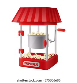 traditional red popcorn machine