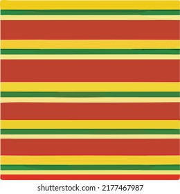 Traditional Reggae African Pattern - Decorative Naive Hand Painted  - Brush