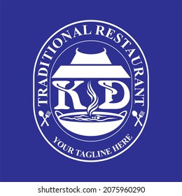 Traditional restaurant logo. Traditional Japanese restaurant logo template.