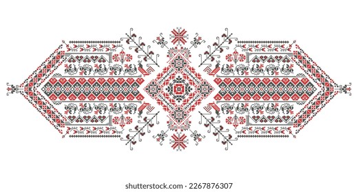 Traditional Romanian embroidery vector design element over white background