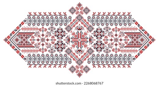 Traditional Romanian embroidery vector design element over white background