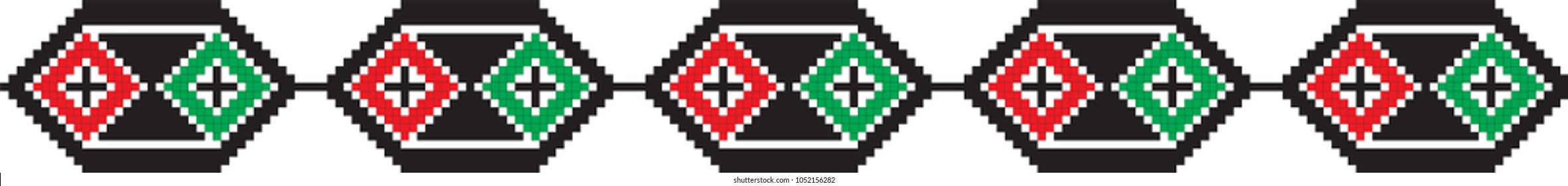 Traditional Romanian folk art knitted embroidery pattern
