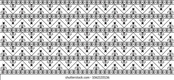 Traditional Romanian folk art knitted embroidery pattern
