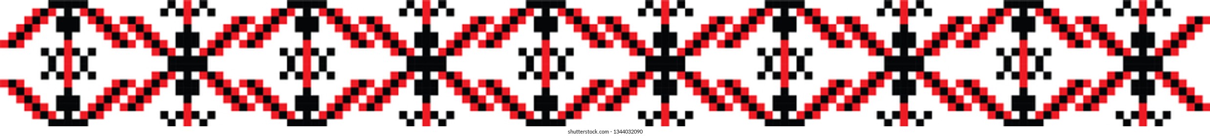 Traditional Romanian folk art knitted embroidery pattern
