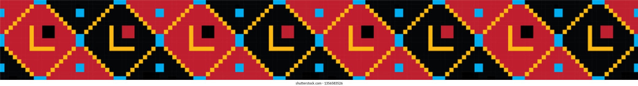 Traditional Romanian folk art knitted embroidery pattern
