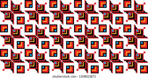 Traditional Romanian folk art knitted embroidery pattern
