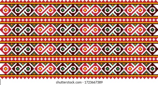 Traditional Romanian Folk Art Knitted Embroidery Stock Vector (Royalty ...