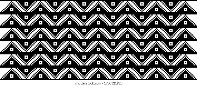 Traditional Romanian folk art knitted embroidery pattern; sewing pattern
