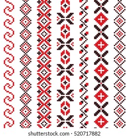 Traditional Romanian folk art knitted embroidery pattern 