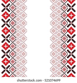 Traditional Romanian folk art knitted embroidery pattern 