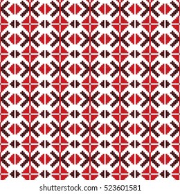 Traditional Romanian folk art knitted embroidery pattern