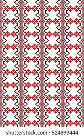 Traditional Romanian folk art knitted embroidery pattern 