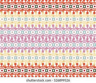 Traditional Romanian folk art knitted embroidery pattern
