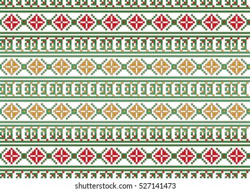 Traditional Romanian folk art knitted embroidery pattern