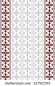 Traditional Romanian folk art knitted embroidery pattern