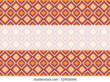 Traditional Romanian folk art knitted embroidery pattern. The pattern of the diamond.