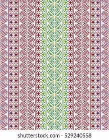 Traditional Romanian folk art knitted embroidery pattern. 