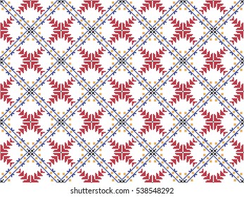 Traditional Romanian folk art knitted embroidery pattern.