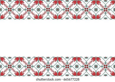 Traditional Romanian folk art knitted embroidery pattern svg