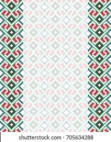Traditional Romanian folk art knitted embroidery pattern