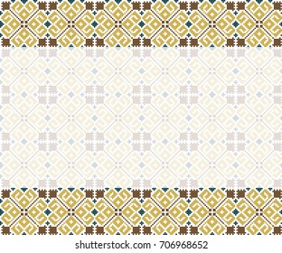 Traditional Romanian folk art knitted embroidery pattern