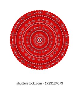 Traditional Romanian round decorative element, vector template 