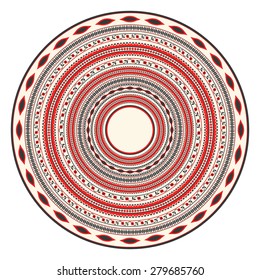 Traditional Romanian round decorative element, vector template
