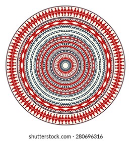 Traditional Romanian round decorative element, vector template